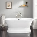Signature Hardware White 60 x 30 in. Cast Iron Double-Ended Pedestal Tub with Offset Drain 