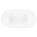 Signature Hardware White 60 x 30 in. Cast Iron Double-Ended Pedestal Tub with Offset Drain 