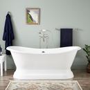 72-1/8 x 31-1/4 in. Freestanding Cast Iron Soaker Bathtub with Offset Drain in White