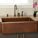 Signature Hardware Antique Copper 30 x 22 in. Copper Single Bowl Farmhouse Kitchen Sink 