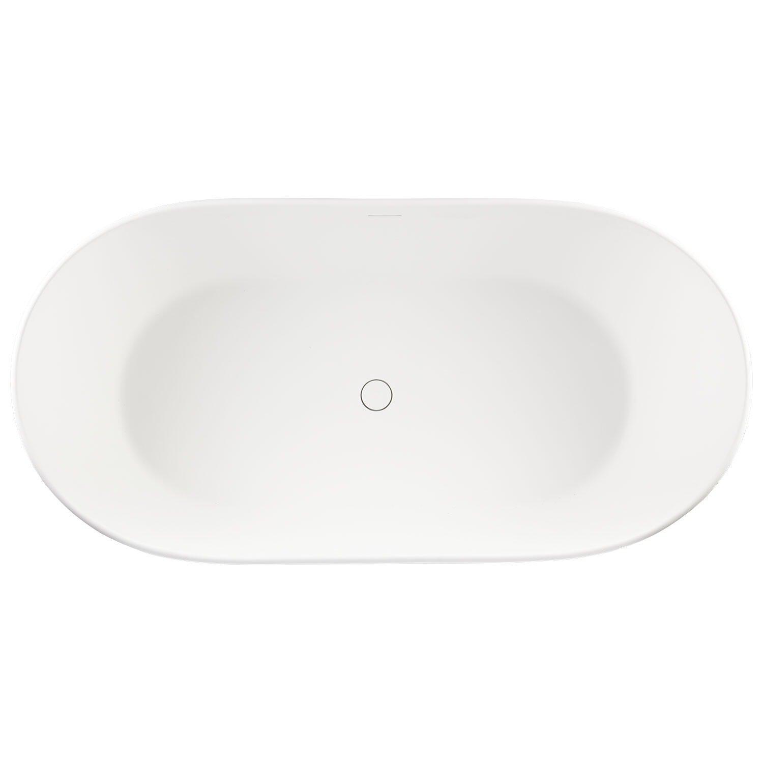 Signature Hardware White 56-1/2 x 31-1/2 in. Freestanding Bathtub with Center Drain 