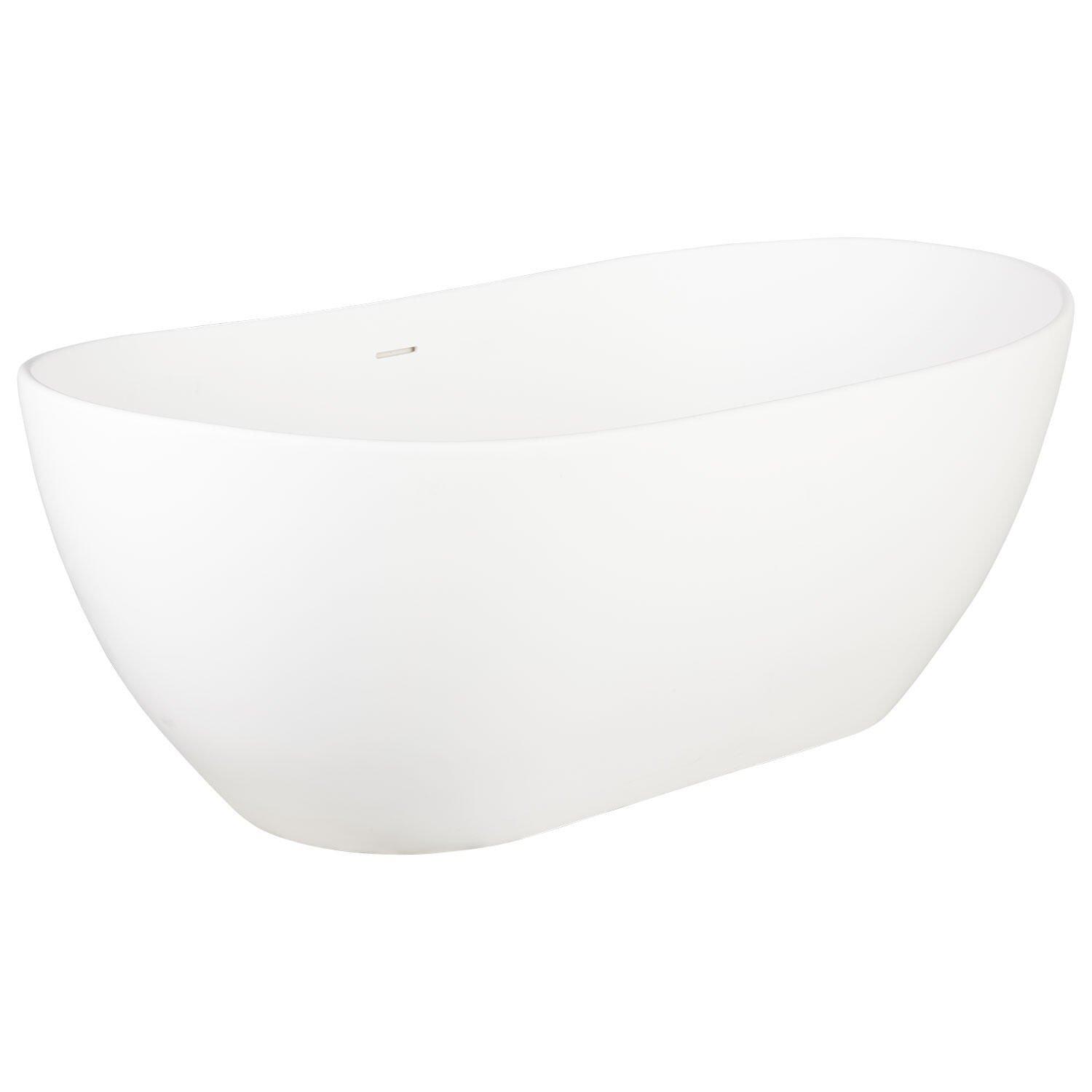 Signature Hardware White 56-1/2 x 31-1/2 in. Freestanding Bathtub with Center Drain 