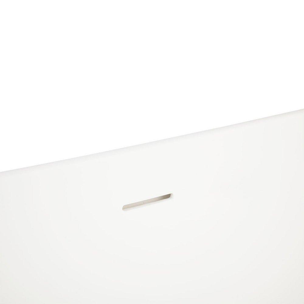 Signature Hardware White 56-1/2 x 31-1/2 in. Soaker Freestanding Bathtub with Center Drain and Pop-Up 