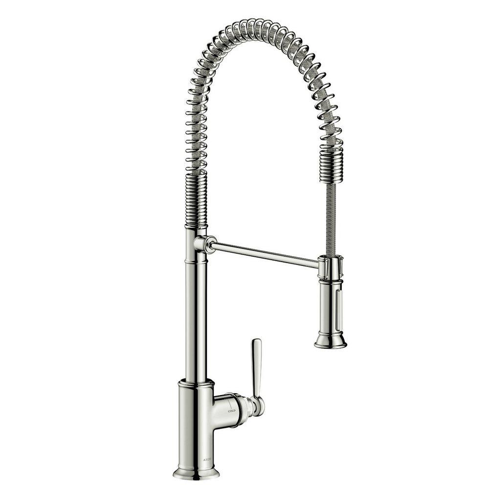 AXOR Polished Nickel Single Handle Pull Down Kitchen Faucet 