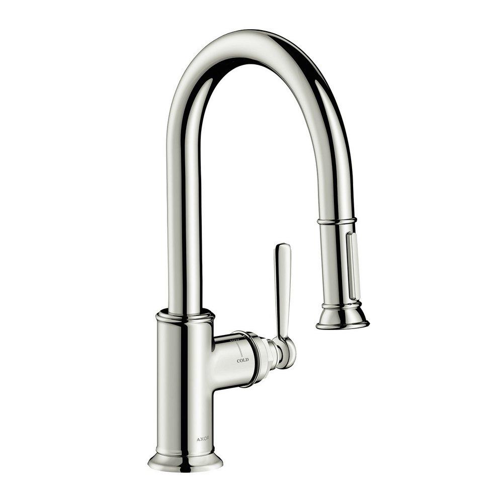 AXOR Polished Nickel Single Handle Pull Down Kitchen Faucet 