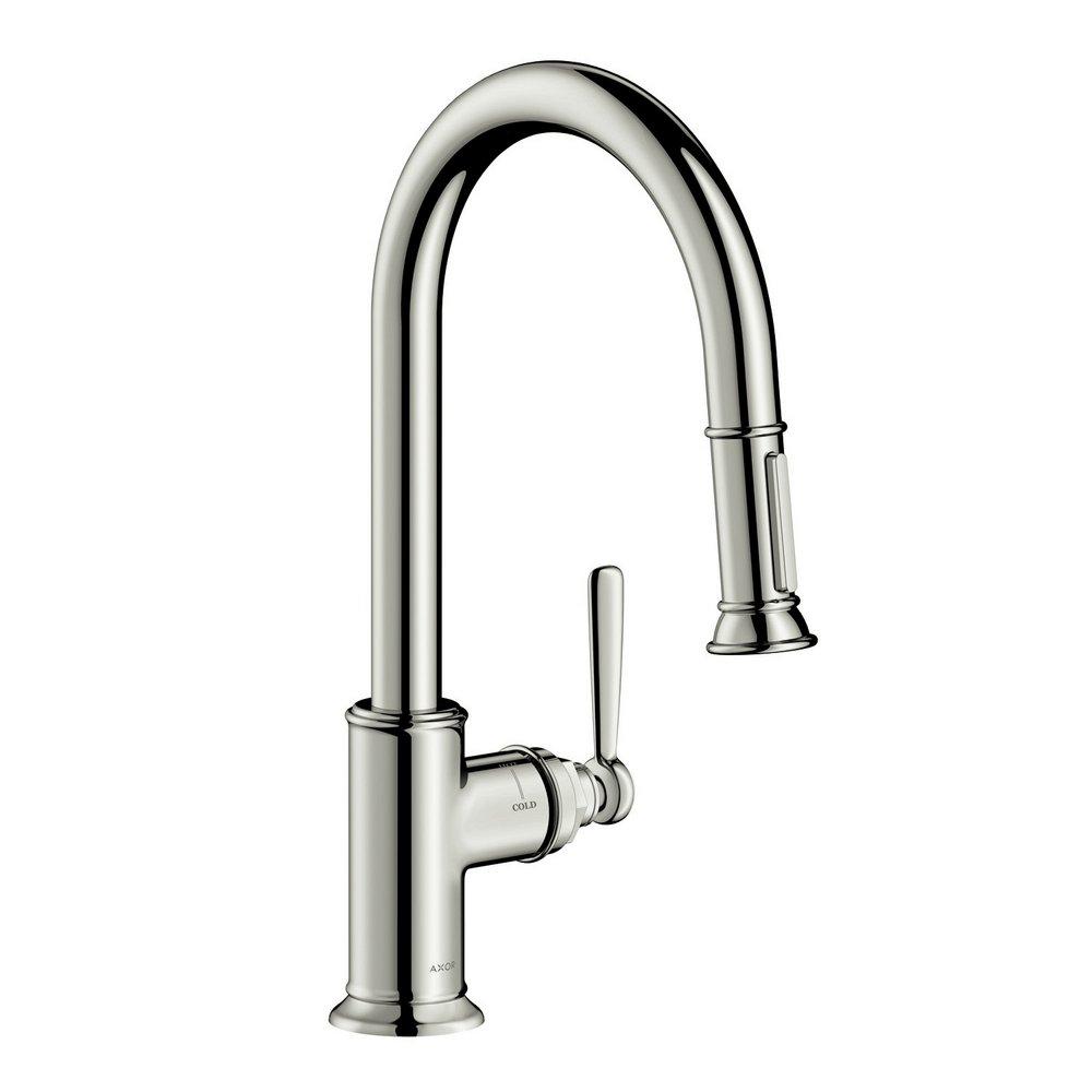 AXOR Polished Nickel Single Handle Pull Down Kitchen Faucet 