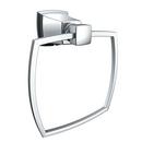 Rectangular Closed Towel Ring in Polished Chrome