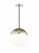 10-1/2 in. 75W 1-Light Medium E-26 Incandescent Pendant in Polished Brass