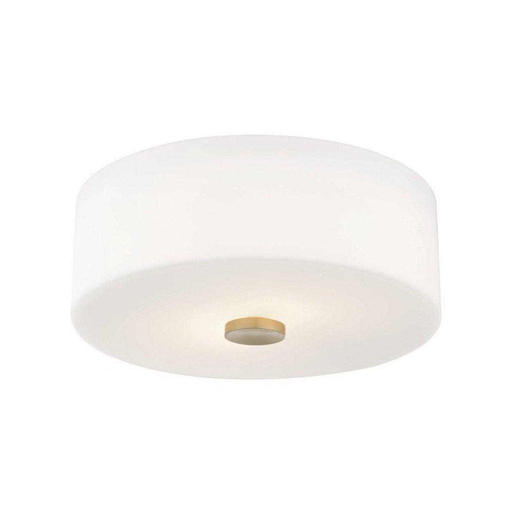 Mitzi Aged Brass 11-3/4 in. 60W 2-Light Medium E-26 Incandescent Flush Mount Ceiling Fixture 