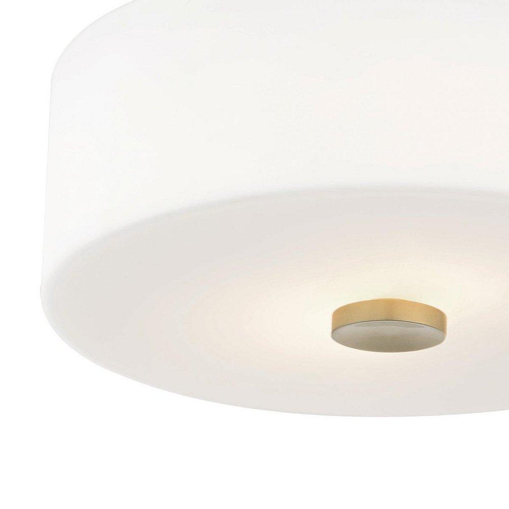 Mitzi Aged Brass 11-3/4 in. 60W 2-Light Medium E-26 Incandescent Flush Mount Ceiling Fixture 