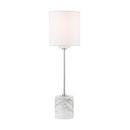 60W 1-Light Medium E-26 Incandescent Table Lamp with Marble Base in Polished Nickel