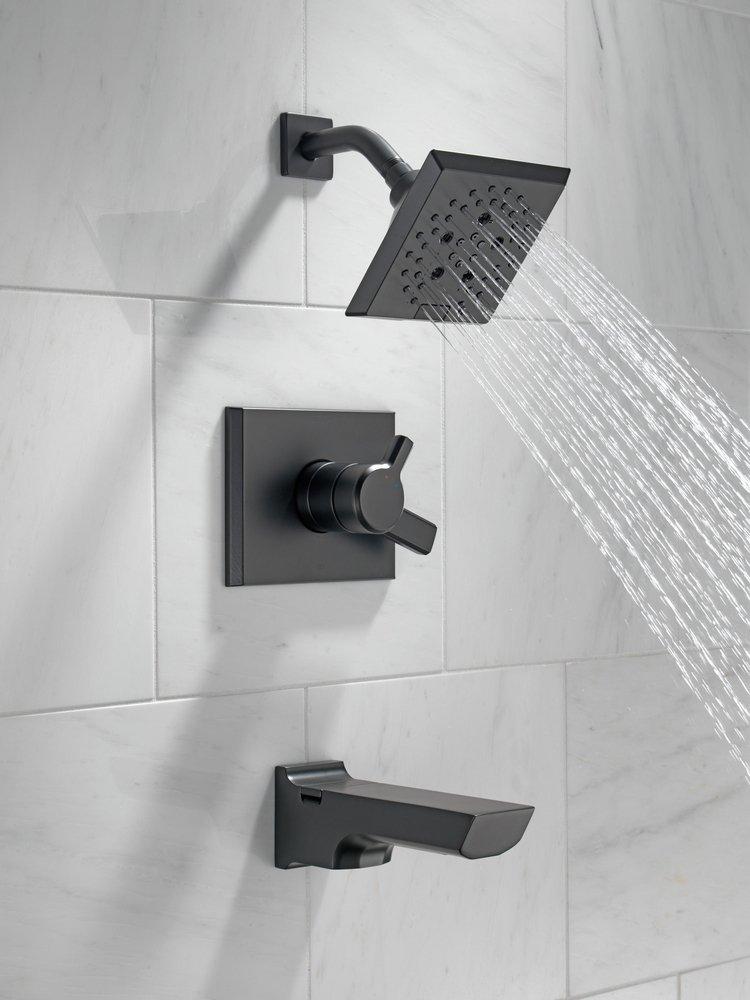 Delta Faucet Matte Black Two Handle Multi Function Bathtub & Shower Faucet (Trim Only) 