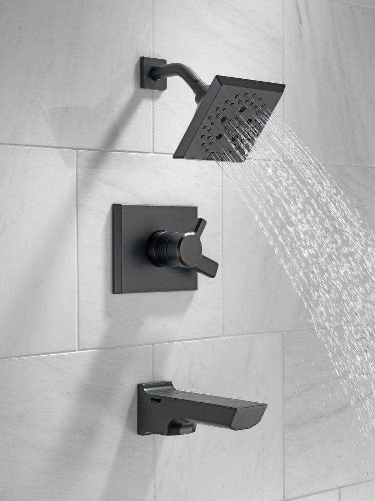 Delta Faucet Matte Black Two Handle Multi Function Bathtub & Shower Faucet (Trim Only) 