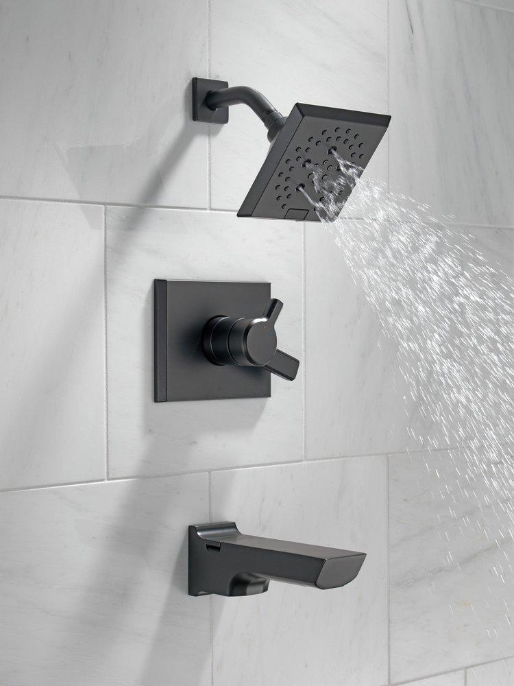 Delta Faucet Matte Black Two Handle Multi Function Bathtub & Shower Faucet (Trim Only) 
