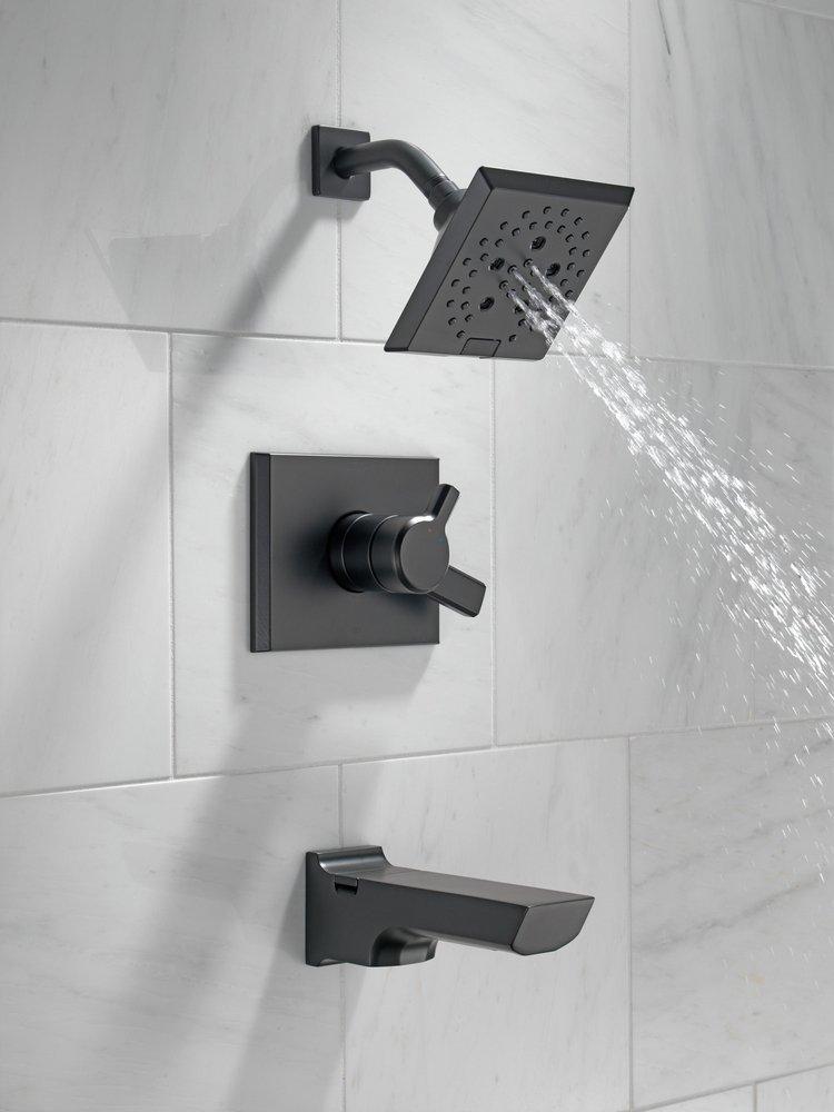 Delta Faucet Matte Black Two Handle Multi Function Bathtub & Shower Faucet (Trim Only) 