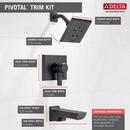 Delta Faucet Matte Black Two Handle Multi Function Bathtub & Shower Faucet (Trim Only) 