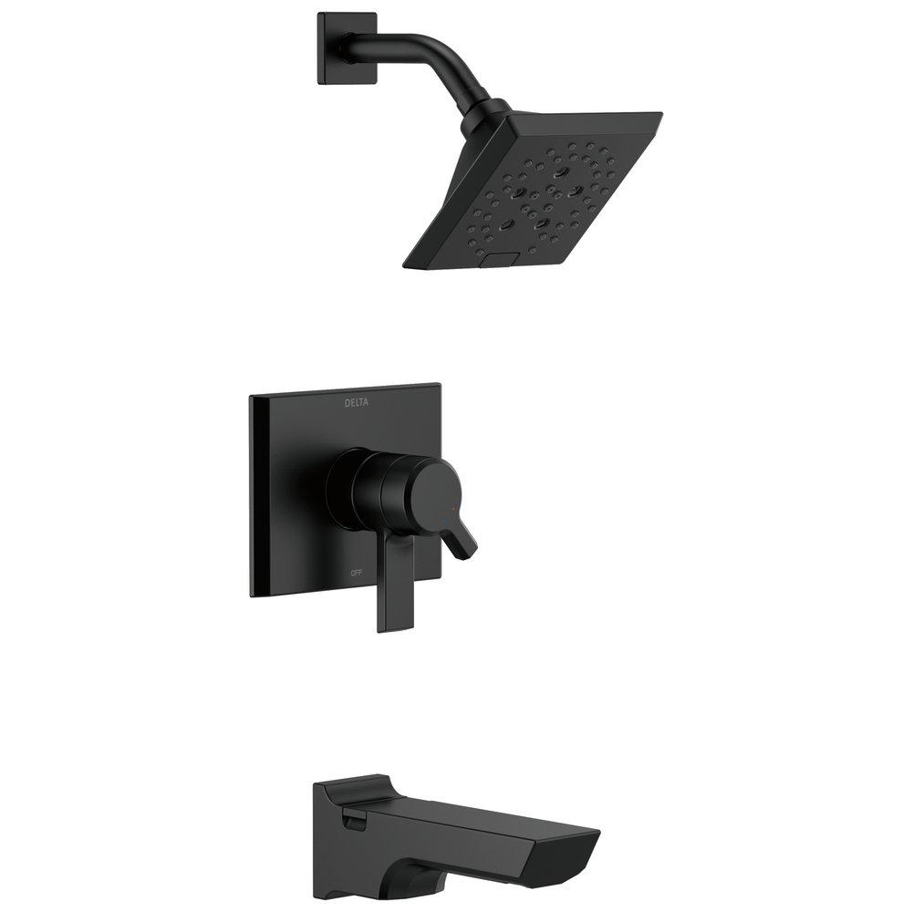 Delta Faucet Matte Black Two Handle Multi Function Bathtub & Shower Faucet (Trim Only) 