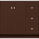 36 in. Chocolate Oak Vanity with Right Hand Drawer 34-1/2 x 21 in.