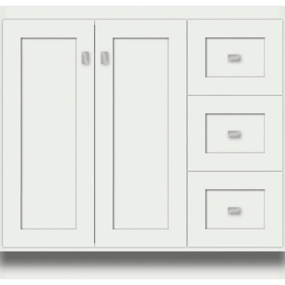 Strasser Powder Grey 36 x 21 x 34-1/2 in. Floor Mount Vanity with 3-Drawer 