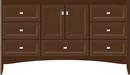 Strasser Pecan Cherry 60 x 21 x 34-1/2 in. Floor Mount Vanity with 5-Drawer 