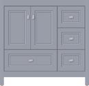 36 x 21 x 34-1/2 in. Floor Mount Vanity with 4-Drawer in Satin Silver
