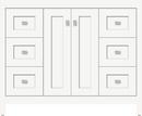 Strasser Satin White 42 x 18 x 34-1/2 in. Floor Mount Vanity with 6-Drawer 