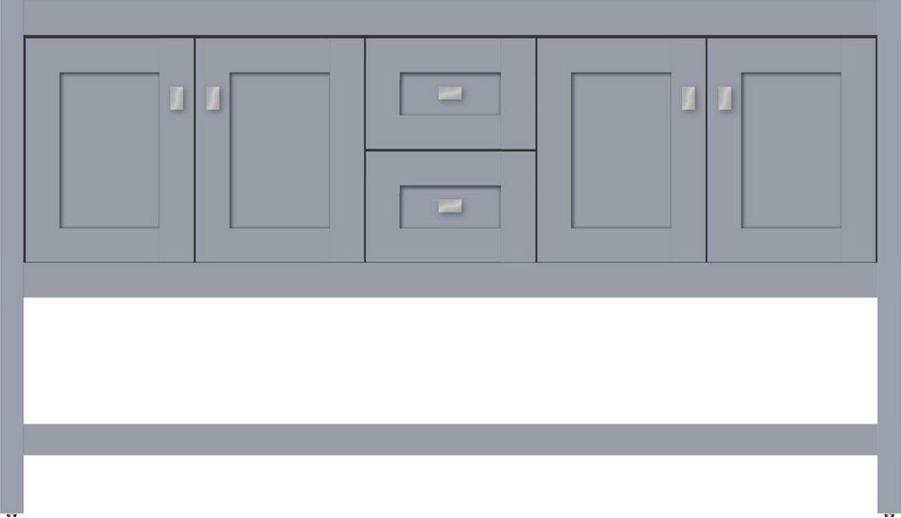 Strasser Satin Silver 60 x 21 x 34-1/2 in. Floor Mount Vanity with 2-Drawer 