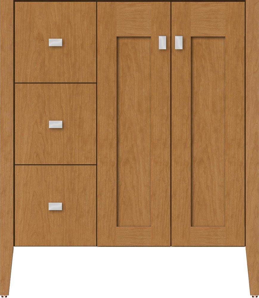 Natural Cherry 30 X 19 X 34.5 NEWHALEM VANITY NH SHAKER/SLAB NAT CHERRY LH 