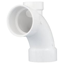 3 in. PVC DWV 90&deg; Long Turn Elbow with 2 in. High Heel Inlet