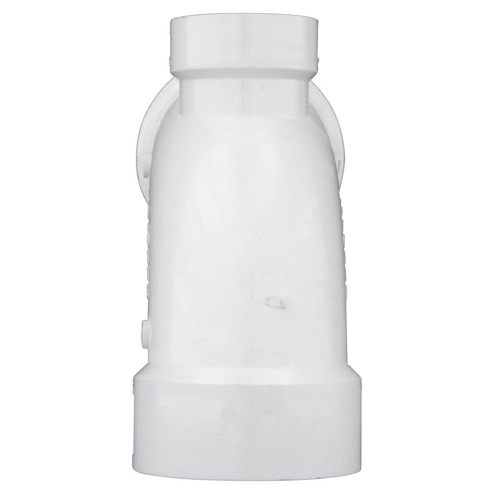 White PVC DWV 90&deg; Long Turn Elbow with 2 