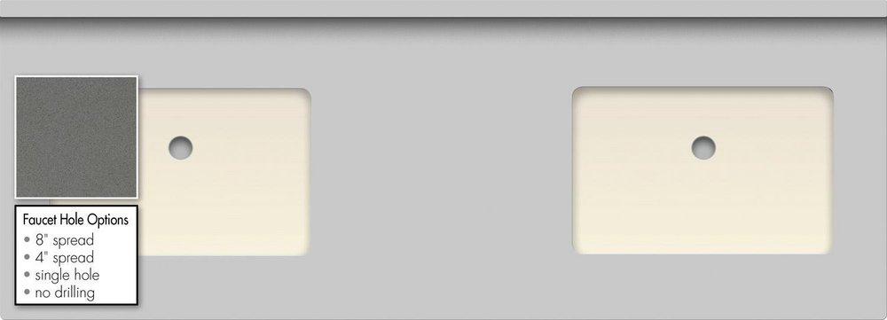 Biscuit 61 X 22 X 1.25 COUNTERTOP QUARTZ GRAY LAKE RECT BISCUIT 2X 