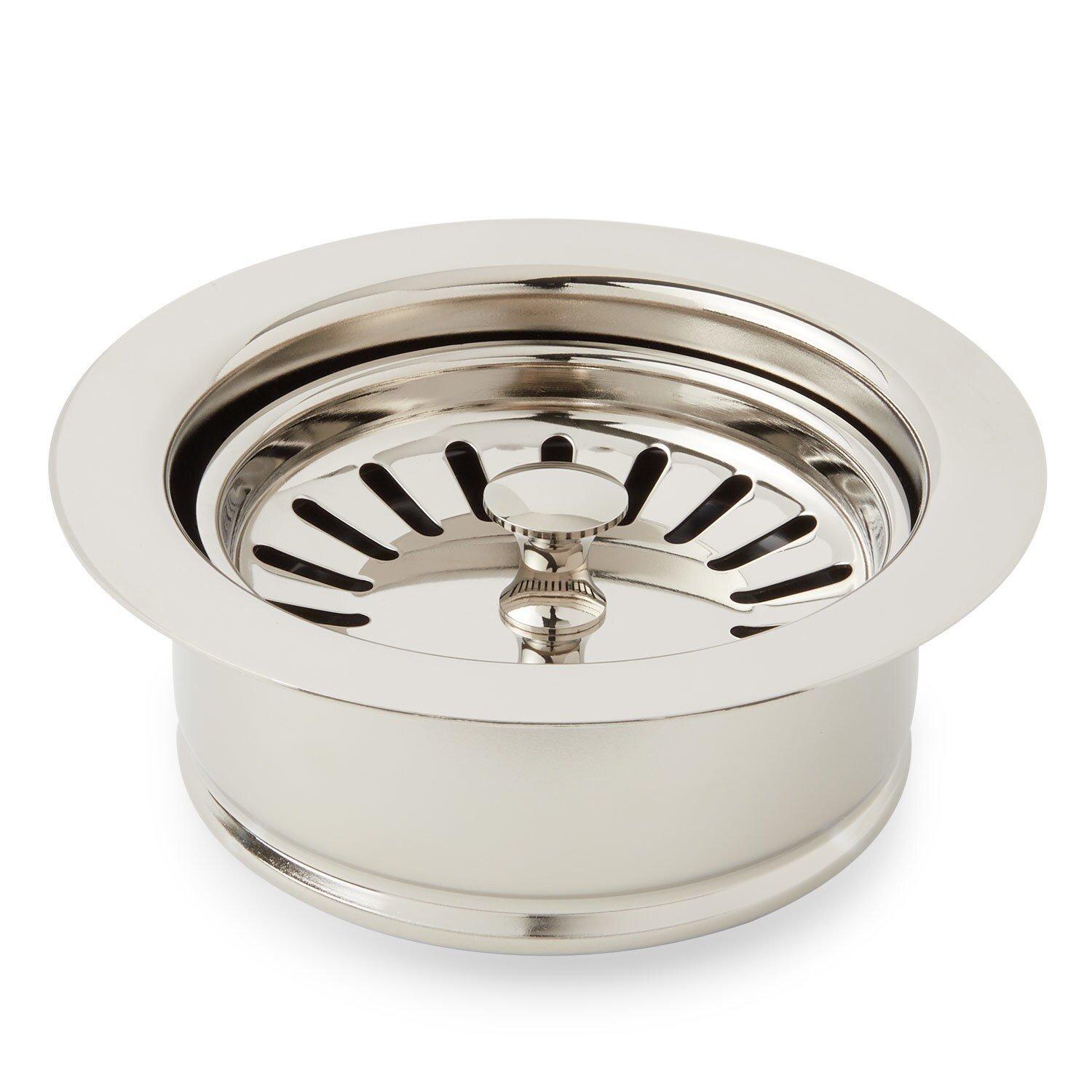 Signature Hardware Polished Nickel Stainless Steel Plastic Disposer Flange 