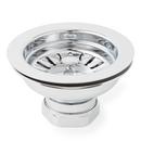 Signature Hardware Chrome 3-1/2 in. Slotted Brass Basket Strainer 