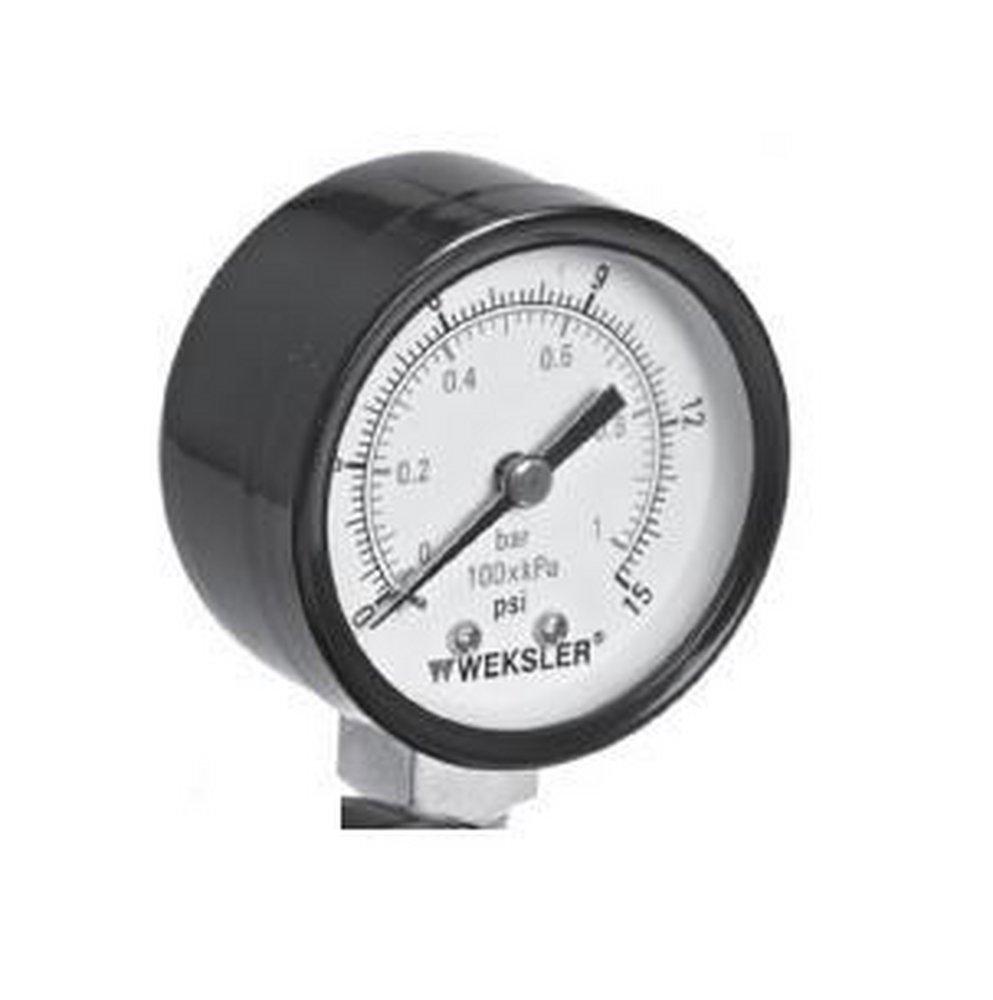 Weksler Instruments Black 2-1/2 in. Black Steel and Brass Utility Pressure Gauge 