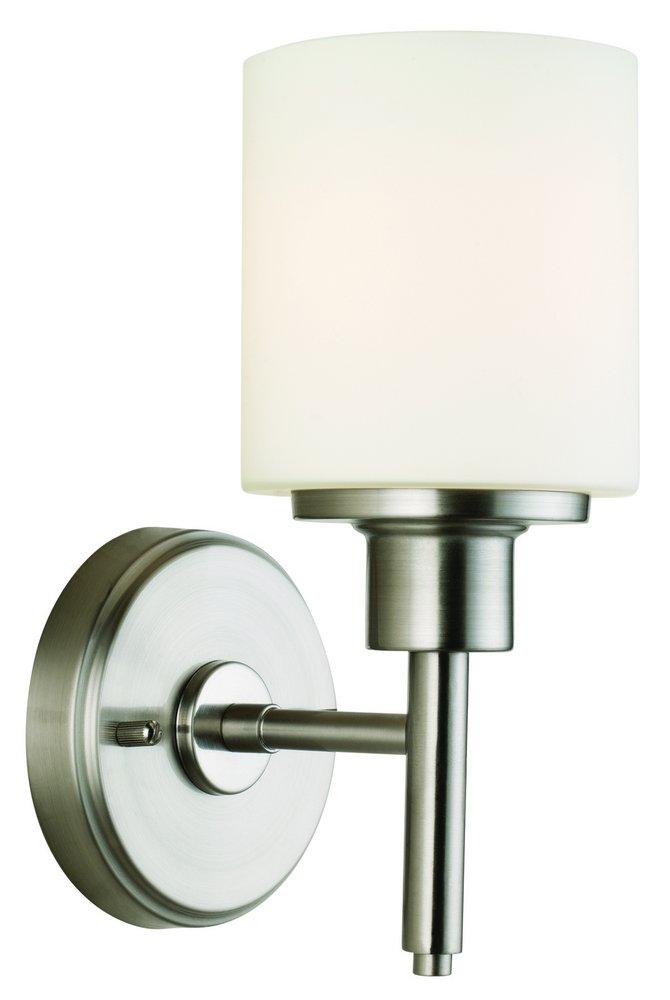 Design House Satin Nickel 1-Light 60W Wall Mount Incandescent Wall Sconce 