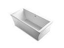 KOHLER White 60-3/16 x 34-1/4 in. Soaker Freestanding Bathtub Center Drain 