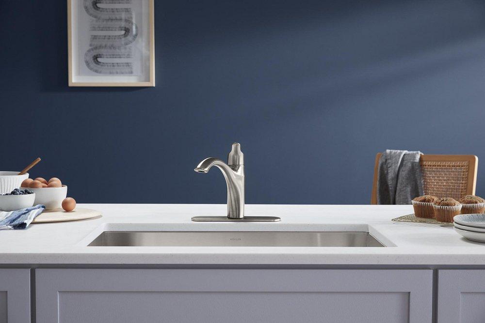 KOHLER Stainless Steel 33 x 22 in. Stainless Steel Single Bowl Dual Mount Kitchen Sink with Sound Dampening 