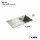 KOHLER Stainless Steel 33 x 22 in. Stainless Steel Single Bowl Dual Mount Kitchen Sink with Sound Dampening 