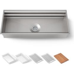 44 in. Undermount Stainless Steel Single Bowl Kitchen Sink