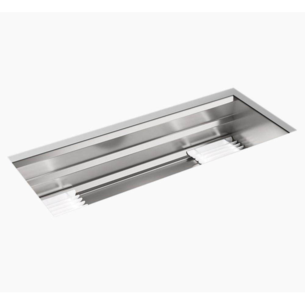 KOHLER Stainless Steel 44 x 18-1/4 in. No Hole Stainless Steel Single Bowl Undermount Kitchen Sink 