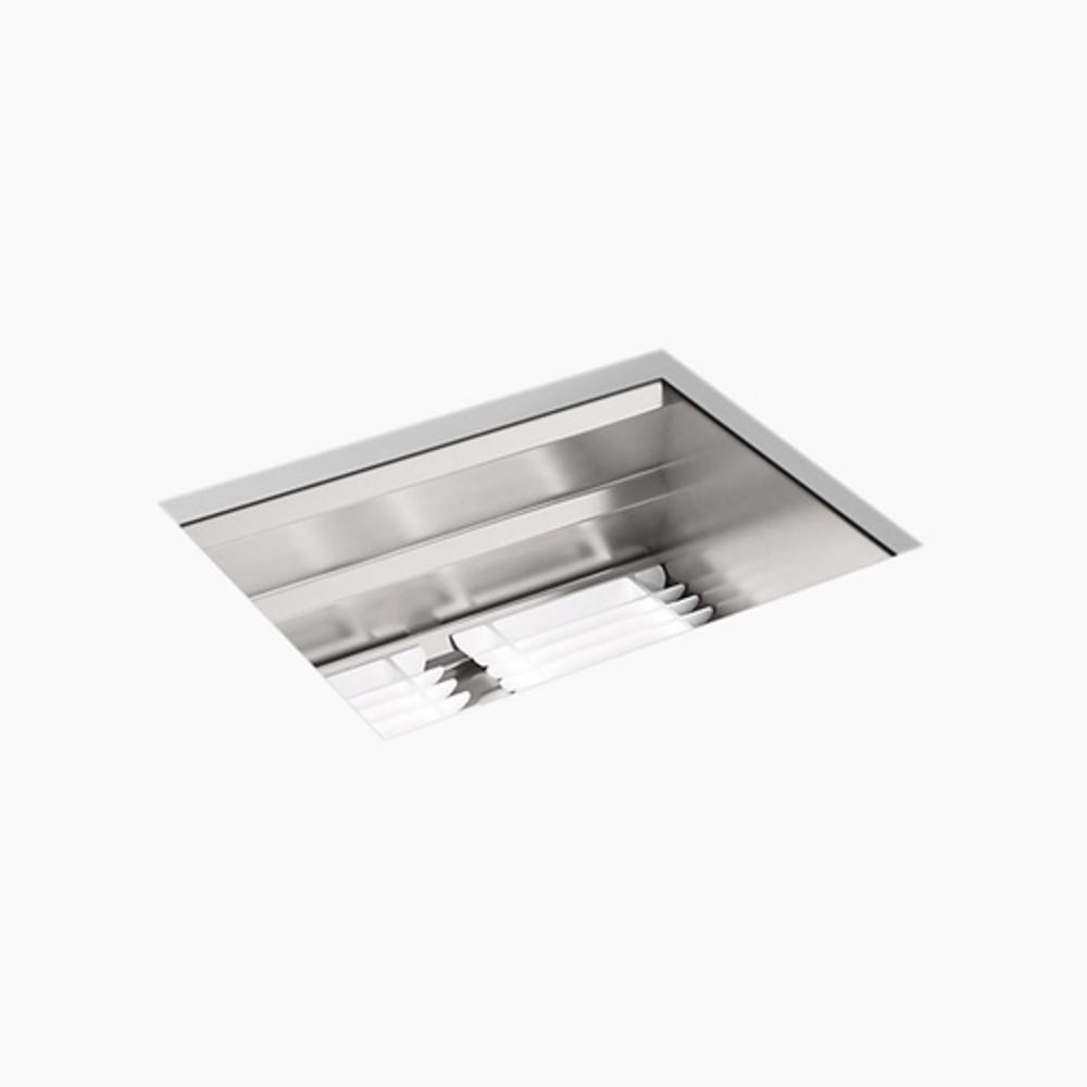 KOHLER Stainless Steel 23 x 17-3/4 in. No Hole Single Bowl Undermount Kitchen Sink 