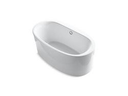 60-11/16 x 34-11/16 in. Soaker Freestanding Bathtub with Center Drain in White