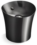 16 in. Vessel Mount or Pedestal Round Fireclay Bathroom Sink in Black Black&trade;
