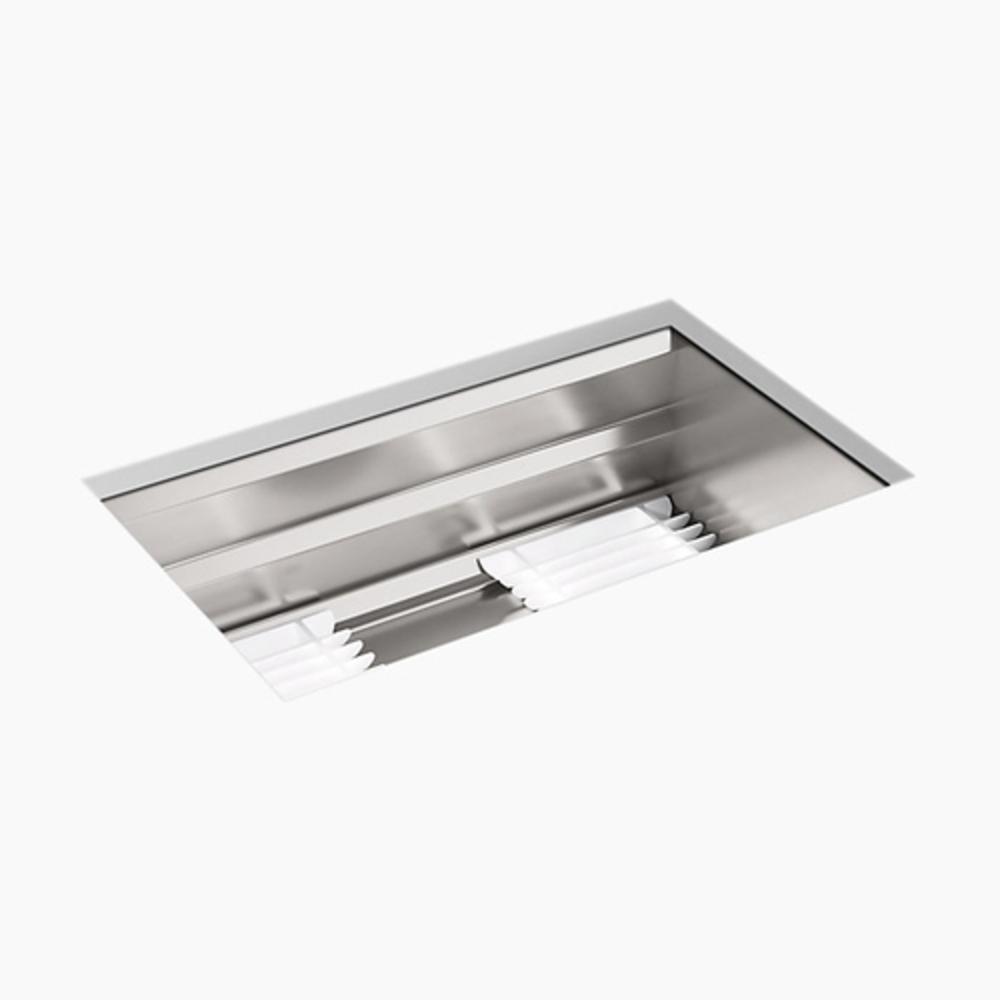 KOHLER Stainless Steel 29 x 17-3/4 in. No Hole Stainless Steel Single Bowl Undermount Kitchen Sink 
