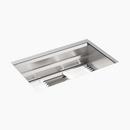 KOHLER Stainless Steel 29 x 17-3/4 in. No Hole Stainless Steel Single Bowl Undermount Kitchen Sink 