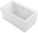 KOHLER White 60-1/4 x 34-1/4 in. Soaker Freestanding Bathtub with Center Drain 