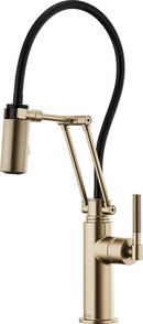 Single Handle Pull Down Kitchen Faucet in Luxe Gold