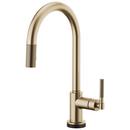 Single Handle Pull Down Kitchen Faucet with Touch Activation in Luxe Gold