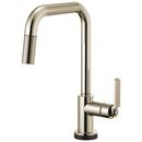 Brizo Polished Nickel Lead Law Compliant Not Certified LITZE: SMARTTOUCH PULL-DOWN FAUCET WITH SQUARE SPOUT AND INDUSTRIAL HANDLE 