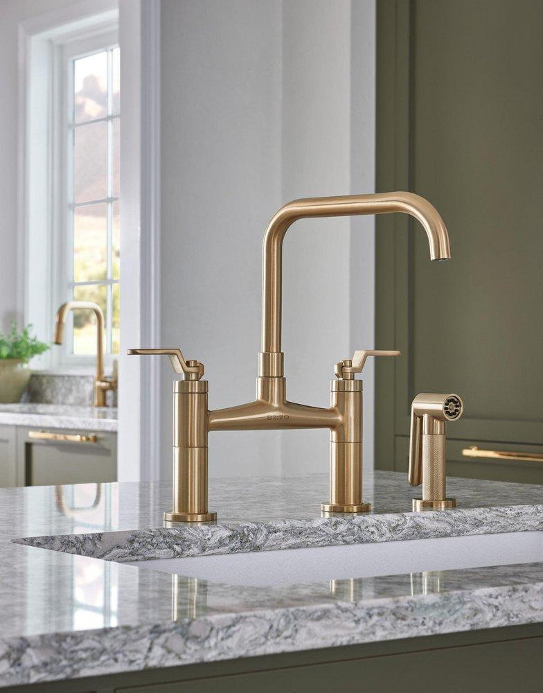 Brizo Luxe Gold *CVR Lead Law Compliant Not Certified 1.8 LITZE: BRIDGE FCT W/ SQ SPT AND INDUSTRIAL HDL 